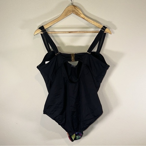 Swimsuits For All Bright Floral Ruched Underwire One Piece Swimsuit Women 20 NWT - Picture 5 of 15